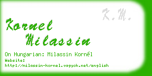 kornel milassin business card