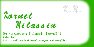 kornel milassin business card